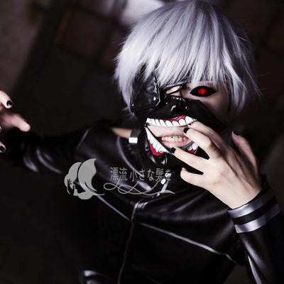 taobao agent Cos wigs Tokyo 东 c 假/Tokyo ghostly Kim Muyan Fox Ming silver black anime wig