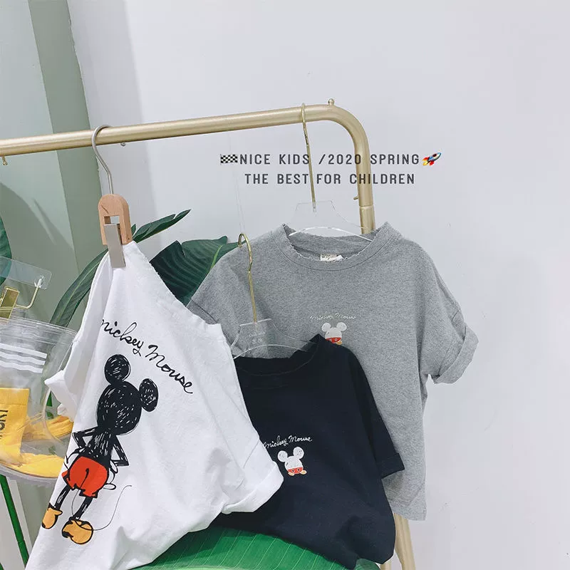 2020 sản phẩm mới bé trai và bé gái mùa hè cotton ngắn tay áo phông trẻ em Mickey mùa xuân quần áo cha mẹ-trẻ em quần áo trẻ em - Khác