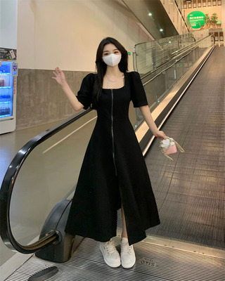 taobao agent Summer dress, plus size, square neckline, fitted