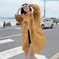 Phiên bản Hàn Quốc của Ruili thanh lịch dài tay dây kéo thời trang mới in áo lỏng lẻo bình thường khí gió lady - Áo gió thể thao áo gió chống mưa siêu nhẹ