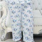 Quần pyjama nữ mùa thu một mảnh nhà cha mẹ quần ngủ XL phụ nữ trung niên 200 kg quần pyjama nhà