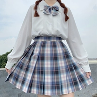 Весенняя японская студенческая юбка в складку, осенняя демисезонная рубашка, сексуальный топ, 2023