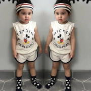 Mùa hè 2019 quần áo trẻ em bé trai và bé gái Hàn Quốc áo cotton cotton ngắn hai mảnh phù hợp với thể thao - Phù hợp với trẻ em