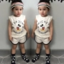 Mùa hè 2019 quần áo trẻ em bé trai và bé gái Hàn Quốc áo cotton cotton ngắn hai mảnh phù hợp với thể thao - Phù hợp với trẻ em bexinhshop shop