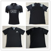 2018 quần áo bóng đá toàn màu đen 7 người phù hợp với bóng đá đen cổ tròn áo thun bóng đá phù hợp với quần áo - bóng bầu dục bóng rugby