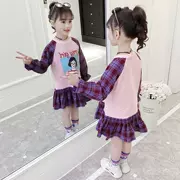 Quần áo trẻ em gái mùa xuân mới 2019 trẻ em lớn Phiên bản Hàn Quốc của mạng lưới chemise in avatar thời trang váy - Khác