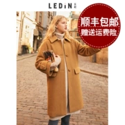 Áo khoác len lửng kẻ sọc lớn của Lecho 2018 mùa thu đông mới - Trung bình và dài Coat