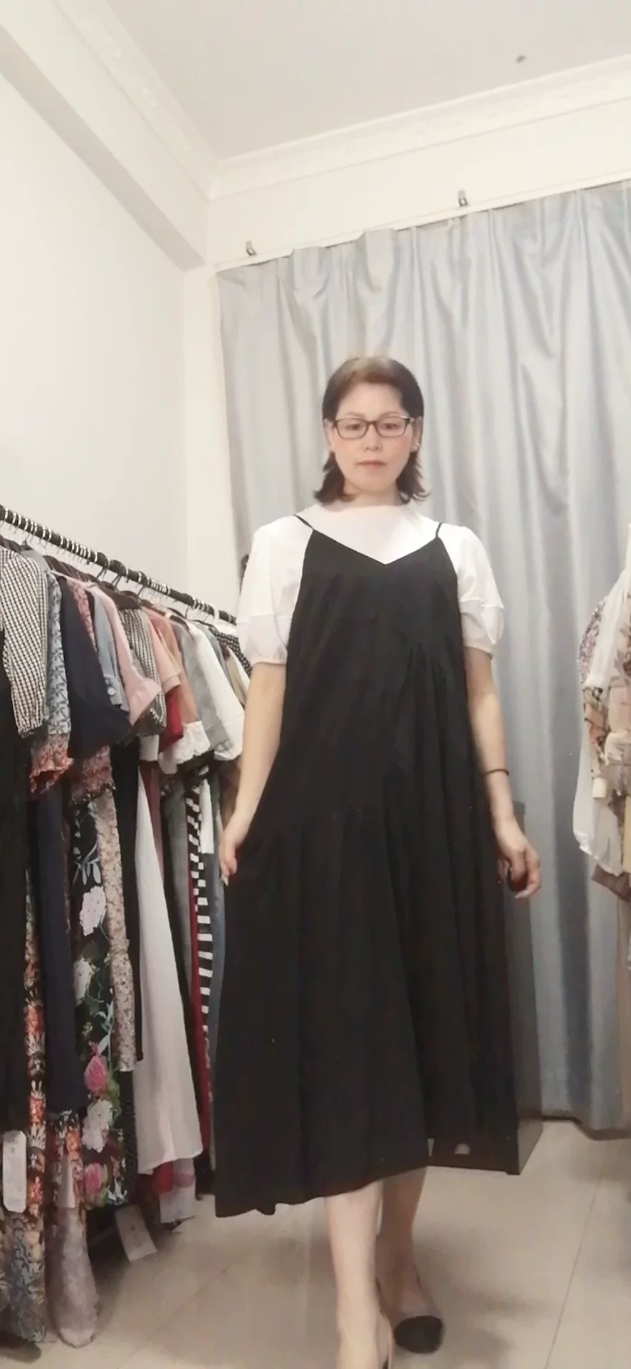 2021 Yamamoto phong cách váy áo vest dây treo váy dài màu đen phụ nữ váy mùa hè thời trang của phụ nữ - Váy dài