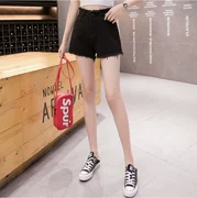 Quần short denim nữ trắng nữ Hàn Quốc quần ống rộng nguyên một mùa hè mới 2019 quần nữ - Quần jean