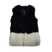 100 T nữ quầy thời trang đích thực tên lớn da cáo lông lông cừu áo vest vest dài áo - Faux Fur