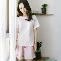 Quần cotton nhân tạo cotton cotton pyjama quần nữ mùa hè quần nhà cotton cotton kích thước lớn rộng có thể mặc bên ngoài nhà quần nữ mùa hè - Quần tây quần đùi nữ
