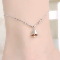 S925 sterling bạc chuyển chuông nhỏ vòng chân nữ phiên bản tiếng Hàn của gia đình Sen đơn giản tên gió sinh viên trang sức quà tặng sinh nhật lắc chân vàng trắng