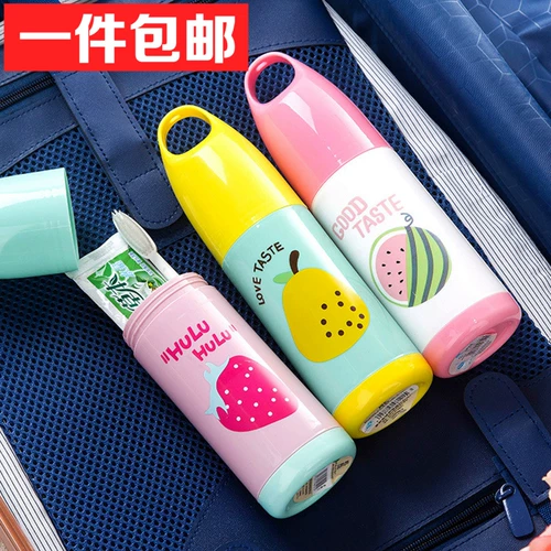 Портативная зубная щетка, зубная паста для путешествий, коробка для хранения, принт