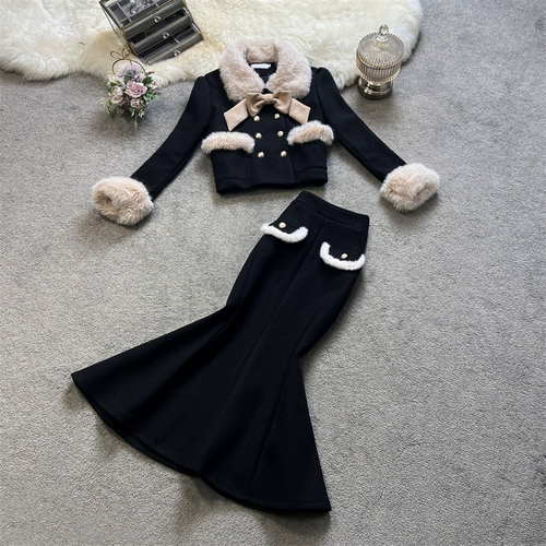 Демисезонный комплект, куртка, юбка, французский стиль, в стиле Шанель