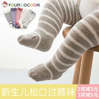 Vớ bé mùa thu và mùa đông lỏng miệng bé béo trên đầu gối cộng với ống nhung dày ống cotton bé trai sơ sinh - Vớ bao tay bao chân sơ sinh