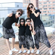 Cha mẹ cho con mặc hè 2019 gia đình sóng mới ba gia đình nhà đi biển quần harem Hàn Quốc mẹ và con gái phù hợp với phụ nữ - Trang phục dành cho cha mẹ và con