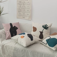 Милое хлопковое трехмерное полотенце, скандинавская подушка, украшение, диван, кот, популярно в интернете