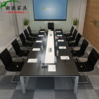 Bàn ghế văn phòng Bắc Kinh bàn dài bàn hình chữ nhật đơn giản hiện đại đào tạo bàn ghế lớn bàn hội nghị - Nội thất văn phòng bàn sắt văn phòng