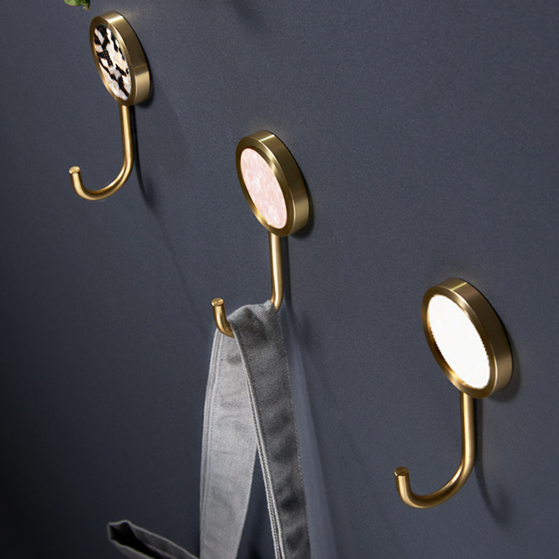 物与吾黄铜款衣帽钩免打孔挂衣钩强力粘胶款壁挂挂钩瓷砖柜板