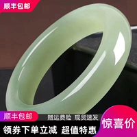 Натуральный зеленый женский браслет из нефрита, имитация льда