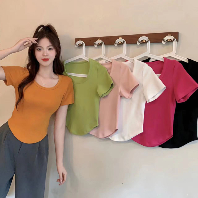 taobao agent Short sleeve T-shirt, short jacket, sexy bra top, plus size, french style, fitted