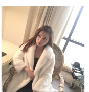 Mùa đông 2018 phiên bản Hàn Quốc mới của áo khoác lông chồn dài tay giả mỏng