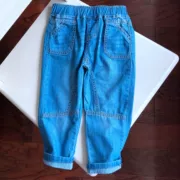 Quần jeans cotton trẻ em mùa xuân và mùa thu quần bé trai quần kéo bên thường -7,13 - Quần jean