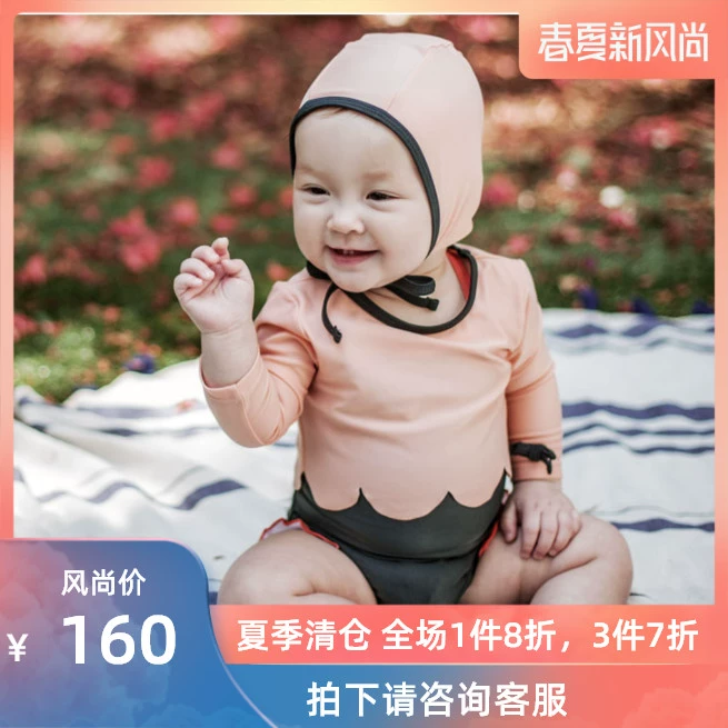 Hàn Quốc 12-18 tháng mới bộ đồ bơi bikini một mảnh cho nam và nữ bộ đồ bơi dễ thương - Đồ bơi trẻ em