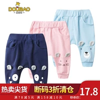 Quần legging cho bé mặc mùa thu ngoài mùa thu nữ bé quần pp lớn màu đỏ lưới 0-3 tháng sơ sinh quần harem 6 - Quần đồ bơi trẻ em