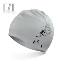 Mũ bơi silicon dành cho người lớn Yizi Mũ bảo vệ tai chống nước Mũ bơi dài tóc không đầu suối nước nóng - Mũ bơi mũ bơi adidas