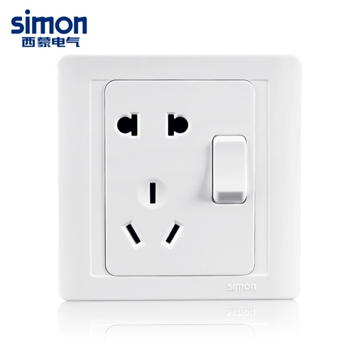 Simon Switch Spocket Simon Switch 55 Series Five Bocket с выключателем N51086B Подлинная панель Simon