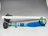 Натуральный хан -белый нефрит флейта музыкальный инструмент качество звучание качество хрустящая китайская китайская коробка флейта пленка