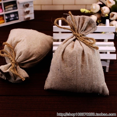 taobao agent Shooting props plain linen bag coarse sack pentagram, grain seed bag decoration bag small cloth bag 13.5*10cm