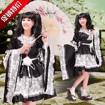 taobao agent Lace black and white clothing, Lolita style, cosplay