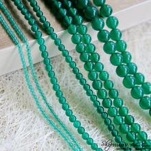 Браслет DIY Ожерелье полуфабрикат шарик зеленый агат нефритовый мозг 2 - 8 мм Целый договор 39 см натуральный цвет горения
