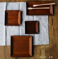 INCAFE | Đồ ăn nhẹ, đĩa gỗ, tấm gỗ bốn góc đơn giản, tấm, tấm gỗ, cửa hàng tạp hóa đũa gỗ cao cấp