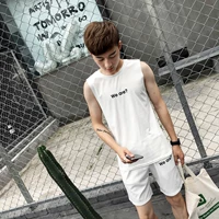 Mùa hè của nam giới thường thể thao phù hợp với nam giới xu hướng vest Hàn Quốc phiên bản của phòng tập thể dục chạy quần áo mỏng một đẹp trai bộ thể thao uniqlo