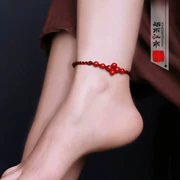 Vintage phong cách dân tộc dệt tay dây đỏ vòng chân SpongeBob Chân chuỗi Hàn Quốc nữ trang sức thời trang đơn giản
