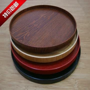 Nhật bản bằng gỗ khay tròn lớn bằng gỗ tấm sáng tạo khay trà cốc cà phê khay lớn trái cây sấy khô tấm