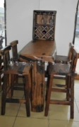 Thuyền cũ gỗ nội thất quầy bar bàn ghế bar tủ rượu gỗ rắn tủ rượu sáng tạo bàn bar phòng khách kết hợp phân vùng bộ - Bàn / Bàn