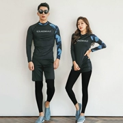 Áo tắm Hàn Quốc nữ bảo thủ chia tay boxer áo chống nắng dài tay thể thao giảm béo bụng cặp đôi lặn - Vài đồ bơi