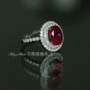 Ruby red corundum vòng nhẫn bạc 925 sterling gửi mẹ vợ chim bồ câu kim cương nữ trang sức cưới - Nhẫn nhẫn phong thủy nam