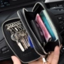 Đàn ông và phụ nữ da đa chức năng khóa kéo đôi dung lượng lớn túi chìa khóa xe chìa khóa túi phổ quát đôi ví thẻ gói - Trường hợp chính bóp nữ mini