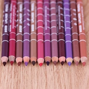 Môi bút chì môi lót không thấm nước bền không đánh dấu giữ ẩm đích thực son môi nét bút chì người mới bắt đầu 12 màu bộ