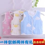 Áo vest bé gái cotton 6 lớp gạc vest sơ sinh áo gạc sơ mi nam và nữ mặc vest