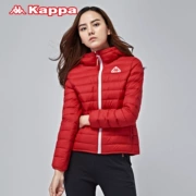 Kappa Kappa nữ xuống áo khoác thể thao ngắn áo khoác ấm áo trùm đầu màu đỏ chính thức trang web cửa hàng giảm giá