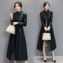 Áo khoác da nữ trong phần dài 2019 phiên bản Hàn Quốc mới của mùa xuân và mùa thu Eo thon eo mỏng Joker lady áo gió bằng da PU - Quần áo da áo khoác da zara