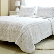 Xuất khẩu bông Châu Âu giường bìa trắng thêu quilting là ba mảnh bông điều hòa không khí là mùa hè mát mẻ giường đôi