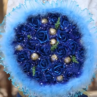 Món quà sinh nhật phim hoạt hình bó hoa Ferrero sô cô la màu xanh enchantress tăng bó hoa món quà năm mới l044 hoa hồng sap