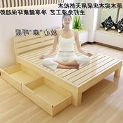 Thông 1.8 m dành cho người lớn giường đơn gỗ rắn giường đôi giường gỗ giường đặc biệt loại giường hiện đại nhỏ gọn giường 1.5